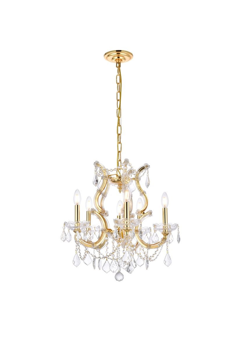 Elegant Lighting - 2800D20G/RC - Six Light Pendant - Maria Theresa - Gold