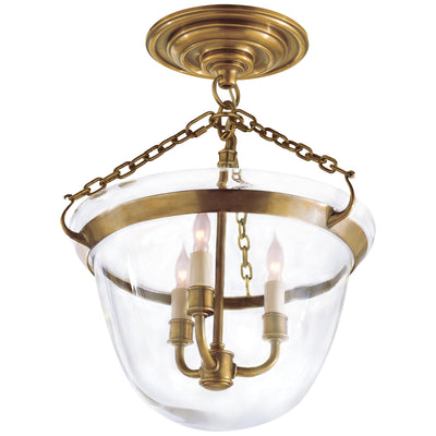 Visual Comfort Signature - CHC 2109AB - Three Light Semi-Flush Mount - Country Bell Jar - Antique-Burnished Brass