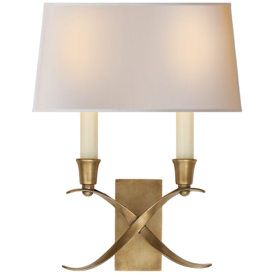 Visual Comfort Signature - CHD 1190AB-NP - Two Light Wall Sconce - Cross Bouillotte - Antique-Burnished Brass