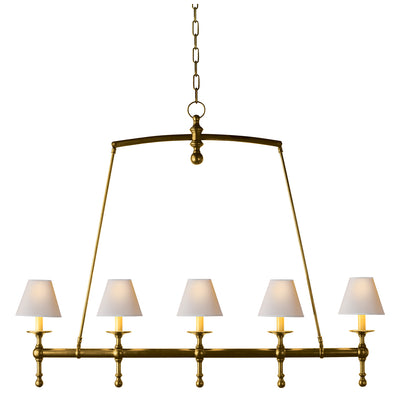 Visual Comfort Signature - SL 5811HAB-NP - Five Light Linear Chandelier - Classic2 - Hand-Rubbed Antique Brass