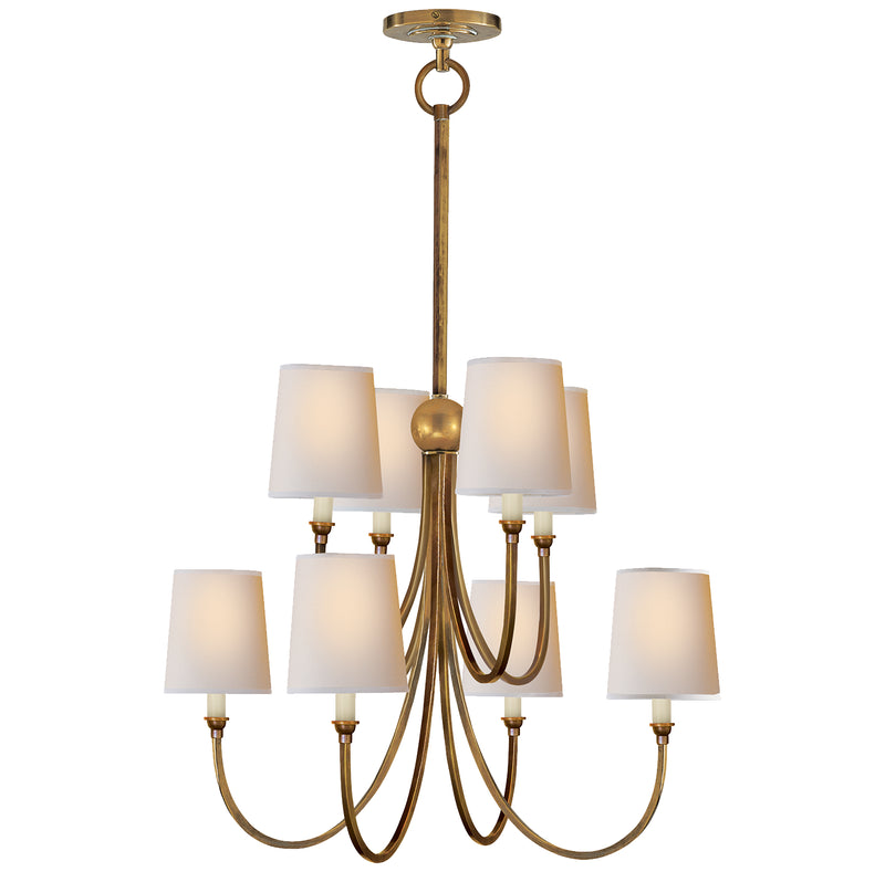 Visual Comfort Signature - TOB 5010HAB-NP - Eight Light Chandelier - Reed - Hand-Rubbed Antique Brass