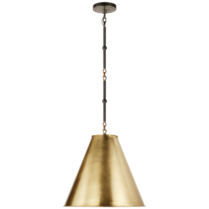 Visual Comfort Signature - TOB 5090BZ/HAB-HAB - One Light Pendant - Goodman - Bronze with Antique Brass