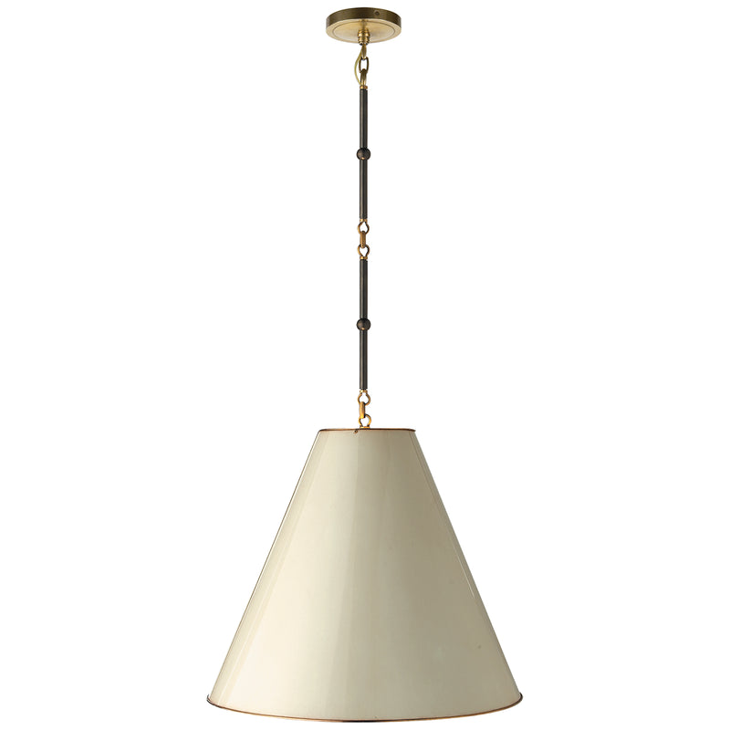 Visual Comfort Signature - TOB 5091BZ/HAB-AW - One Light Pendant - Goodman - Bronze with Antique Brass