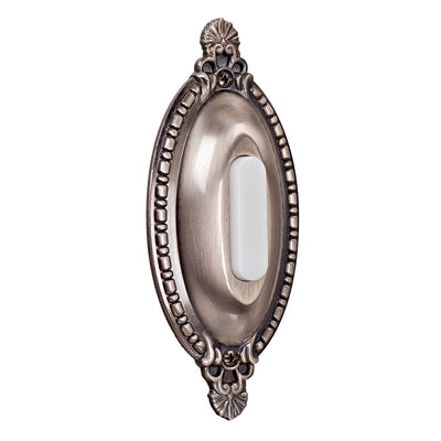 Craftmade - BSOO-AP - Surface Mount Oval Ornate Lighted Push Button - Designer Surface Mount Buttons - Antique Pewter