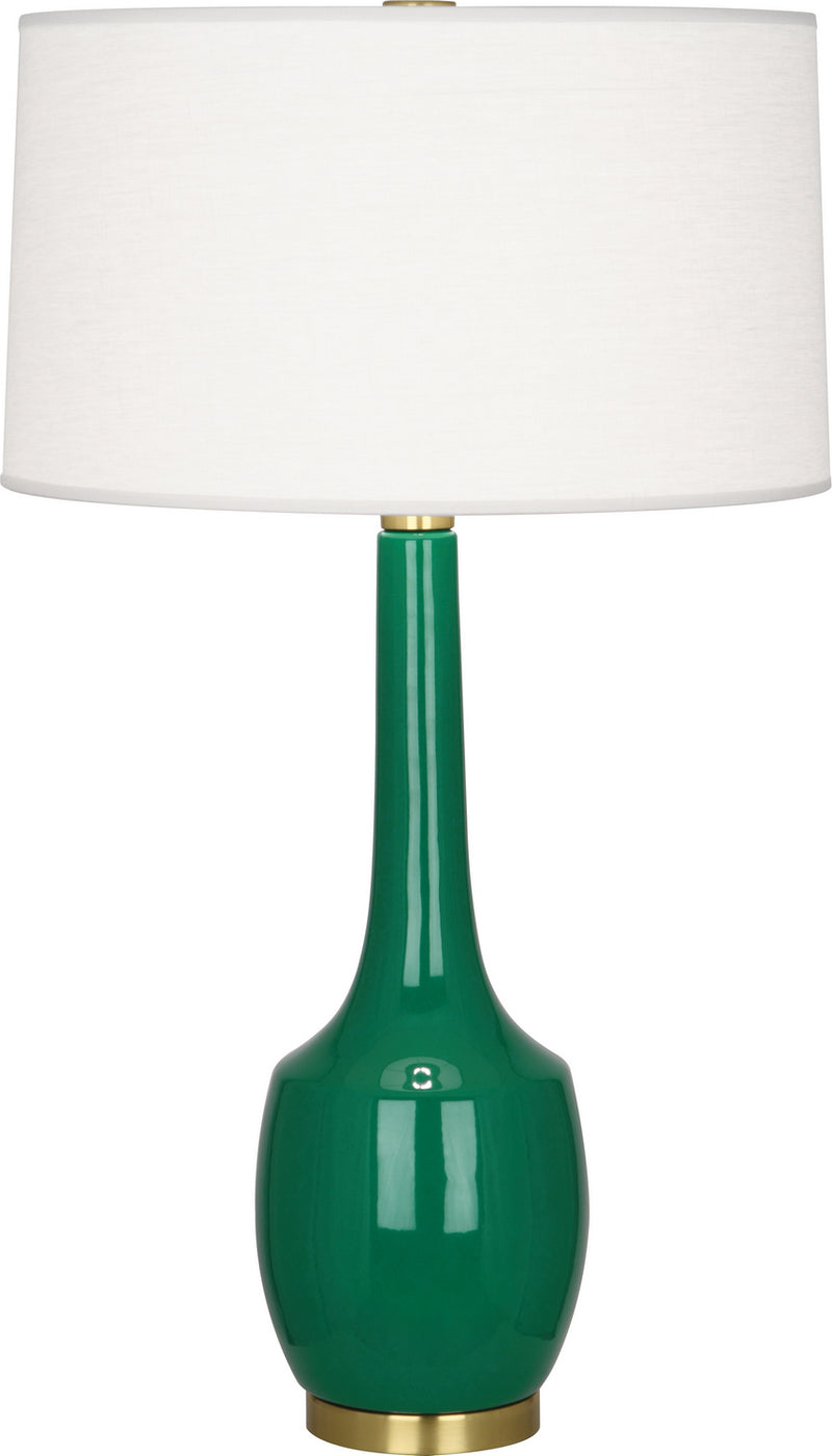 Robert Abbey - EG701 - One Light Table Lamp - Delilah - Antique Brass w/Emerald Green Glazed