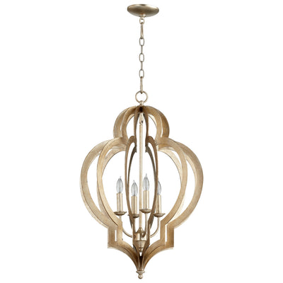 Cyan - 05971 - Four Light Chandelier - Vertigo - Silver Leaf