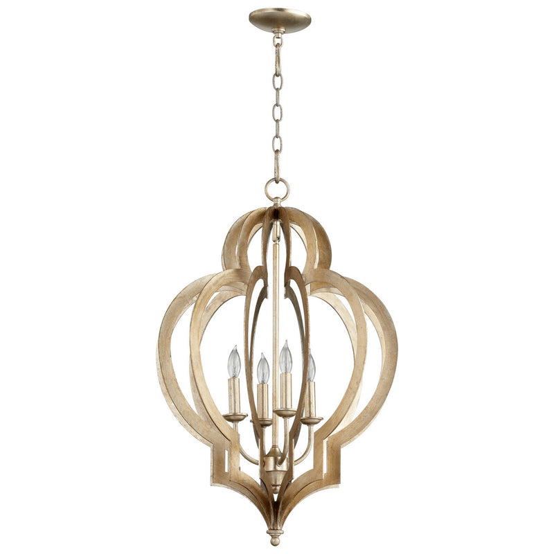 Cyan - 05971 - Four Light Chandelier - Vertigo - Silver Leaf