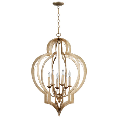 Cyan - 05972 - Six Light Chandelier - Vertigo - Silver Leaf