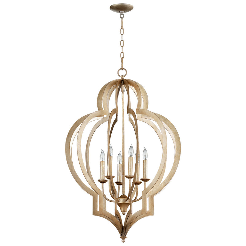 Cyan - 05972 - Six Light Chandelier - Vertigo - Silver Leaf