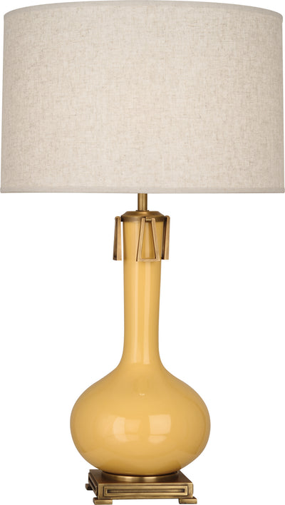 Robert Abbey - SU992 - One Light Table Lamp - Athena - Sunset Yellow Glazed w/Aged Brass