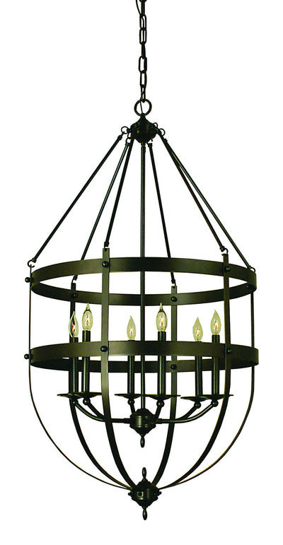 Framburg - 1018 MB - Six Light Foyer Chandelier - Hannover - Mahogany Bronze