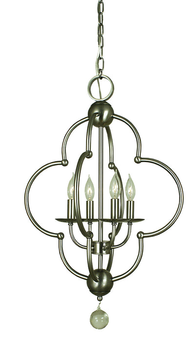 Framburg - 1160 BN - Four Light Chandelier - Quatrefoil - Brushed Nickel