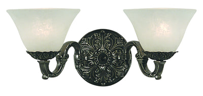 Framburg - 7882 AS/WH - Two Light Wall Sconce - Napoleonic - Antique Silver with White Marble Glass Shade