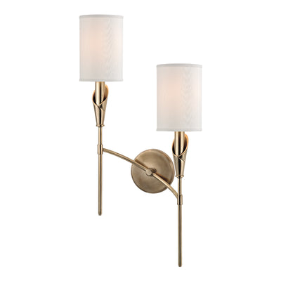 Hudson Valley - 1312R-AGB - Two Light Wall Sconce - Tate - Aged Brass
