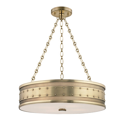 Hudson Valley - 2222-AGB - Four Light Pendant - Gaines - Aged Brass