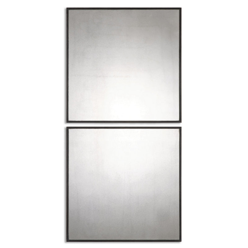 Uttermost - 13932 - Mirror, Set Of 2 - Matty Squares - Aged Black w/Red