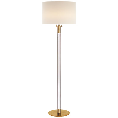 Visual Comfort Signature - ARN 1005HAB/CG-L - Two Light Floor Lamp - Riga - Hand-Rubbed Antique Brass with Crystal