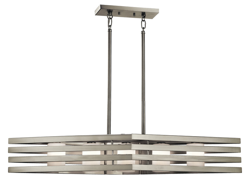 Kichler - 43687NI - Five Light Linear Chandelier - Realta - Brushed Nickel