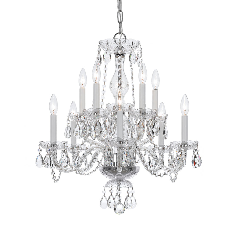 Crystorama - 5080-CH-CL-MWP - Ten Light Chandelier - Traditional Crystal - Polished Chrome