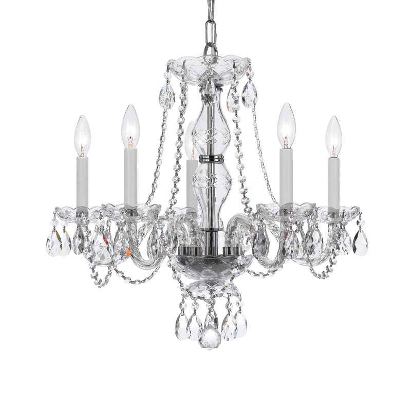 Crystorama - 5085-CH-CL-MWP - Five Light Chandelier - Traditional Crystal - Polished Chrome
