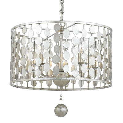 Crystorama - 545-SA - Five Light Chandelier - Layla - Antique Silver