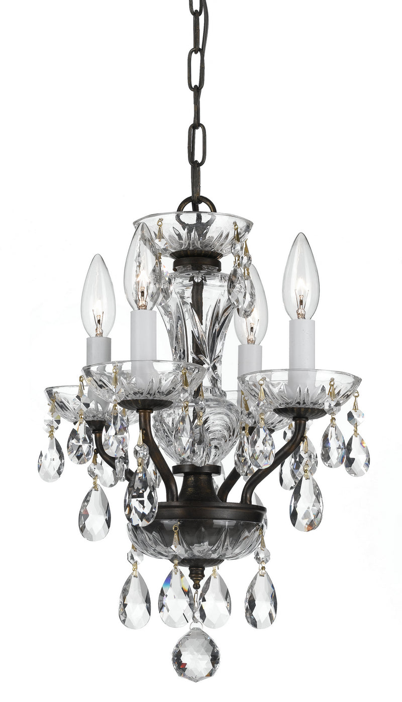 Crystorama - 5534-EB-CL-MWP - Four Light Mini Chandelier - Traditional Crystal - English Bronze