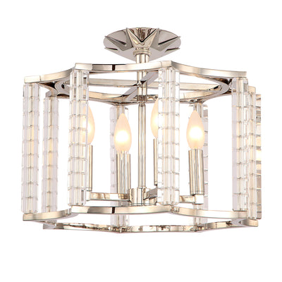 Crystorama - 8854-PN_CEILING - Four Light Ceiling Mount - Carson - Polished Nickel