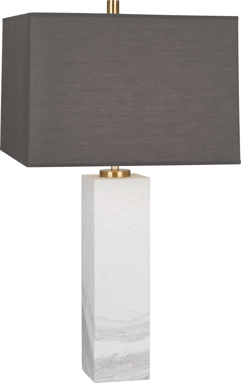 Robert Abbey - 796X - One Light Table Lamp - Jonathan Adler Canaan - Carrara Marble Base w/Antique Brass