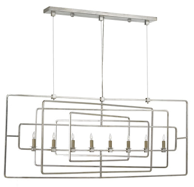 Currey and Company - 9836 - Eight Light Chandelier - Metro - Contemporary Silver Leaf
