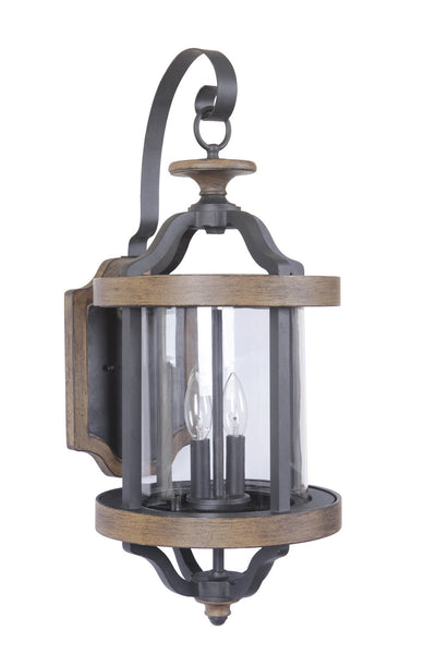 Craftmade - Z7924-TBWB - Two Light Wall Mount - Ashwood - Textured Black / Whiskey Barrel