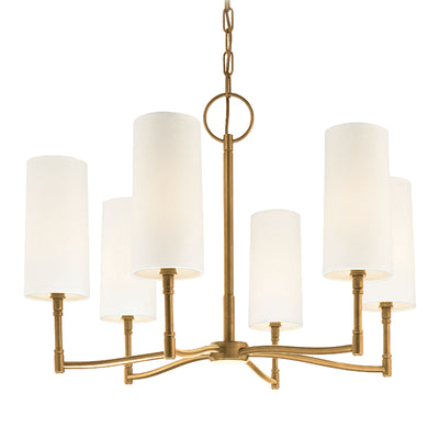 Hudson Valley - 366-AGB - Six Light Chandelier - Dillon - Aged Brass