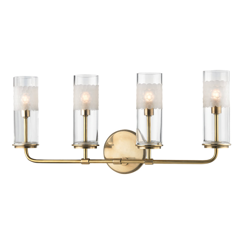 Hudson Valley - 3904-AGB - Four Light Wall Sconce - Wentworth - Aged Brass