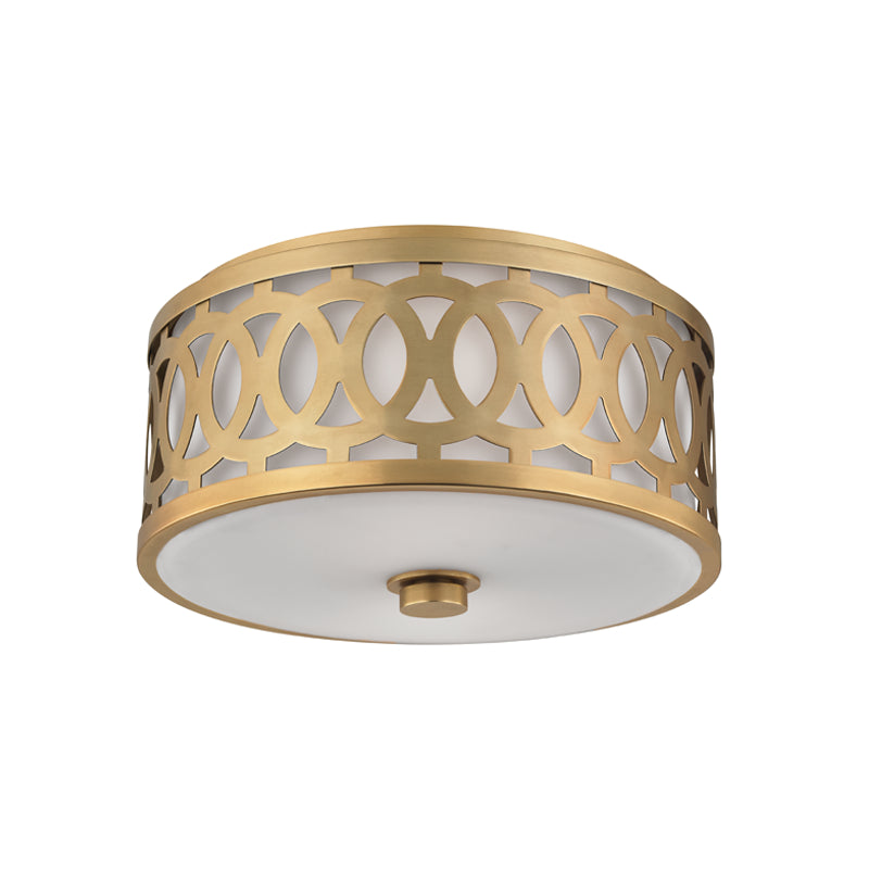 Hudson Valley - 4314-AGB - Two Light Flush Mount - Genesee - Aged Brass