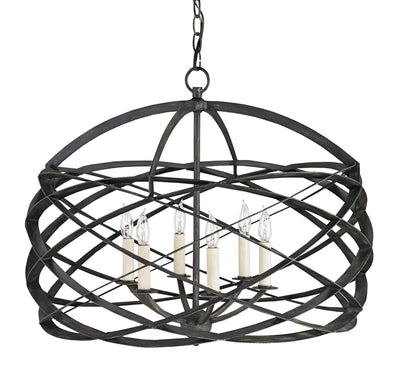 Currey and Company - 9729 - Six Light Chandelier - Horatio - Black Iron