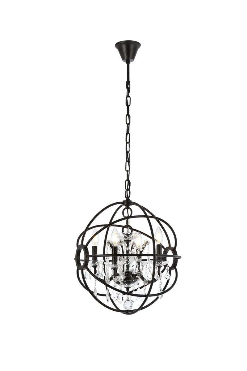 Elegant Lighting - 1130D17DB/RC - Four Light Pendant - Geneva - Dark Bronze