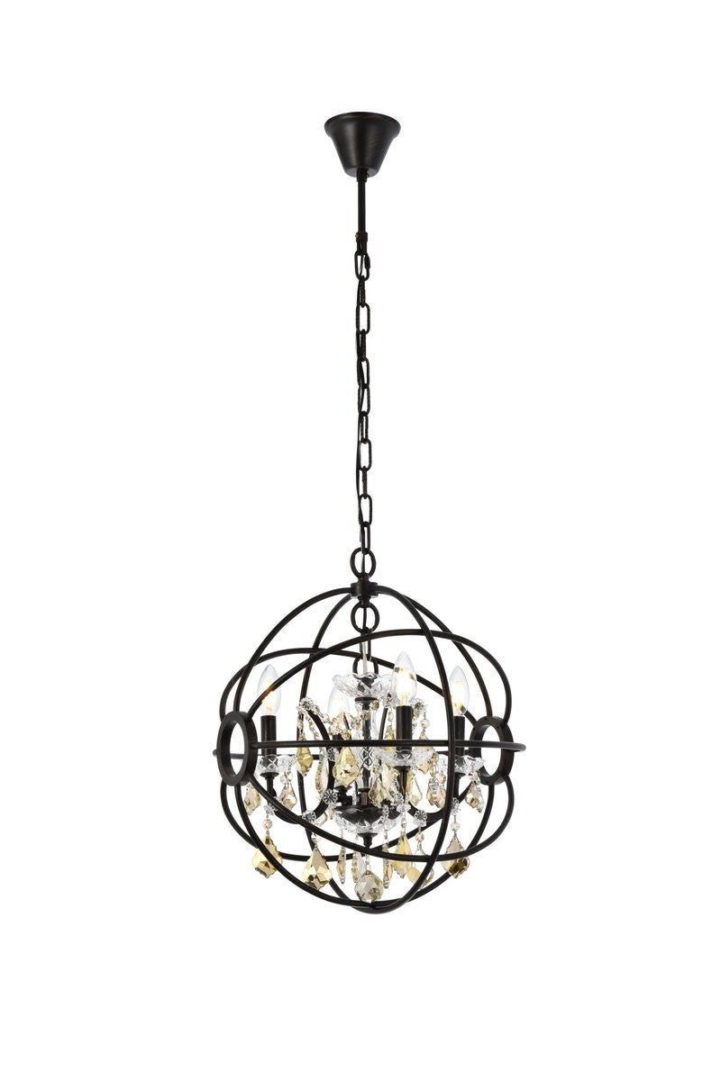 Elegant Lighting - 1130D17DB-GT/RC - Four Light Pendant - Geneva - Dark Bronze