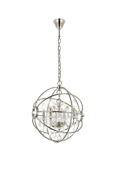Elegant Lighting - 1130D17PN/RC - Four Light Pendant - Geneva - Polished Nickel