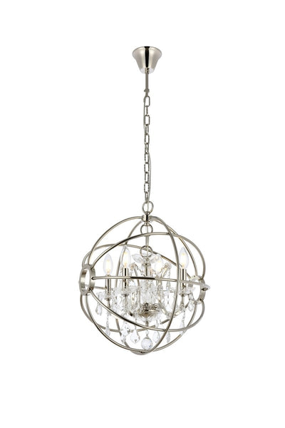 Elegant Lighting - 1130D17PN/RC - Four Light Pendant - Geneva - Polished Nickel