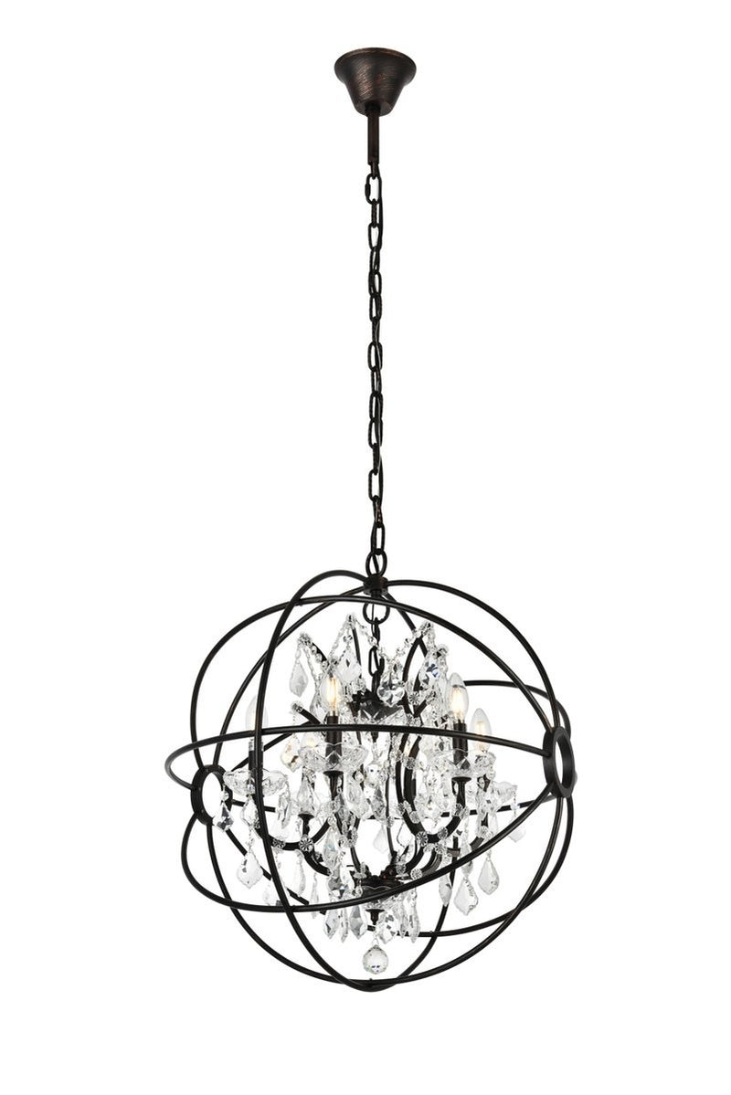 Elegant Lighting - 1130D25DB/RC - Six Light Chandelier - Geneva - Dark Bronze