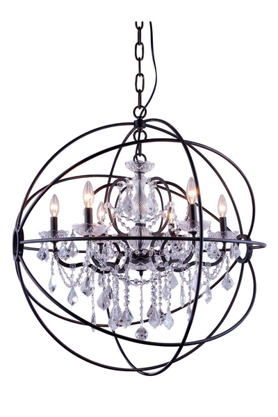 Elegant Lighting - 1130D32DB/RC - Six Light Chandelier - Geneva - Dark Bronze