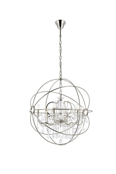 Elegant Lighting - 1130D32PN/RC - Six Light Chandelier - Geneva - Polished Nickel