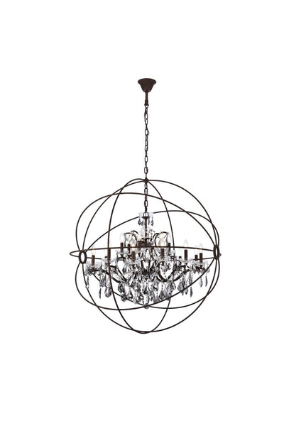 Elegant Lighting - 1130G43RI-SS/RC - 18 Light Chandelier - Geneva - Rustic Intent