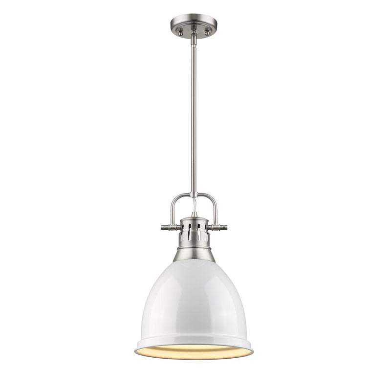 Golden - 3604-S PW-WH - One Light Pendant - Duncan PW - Pewter