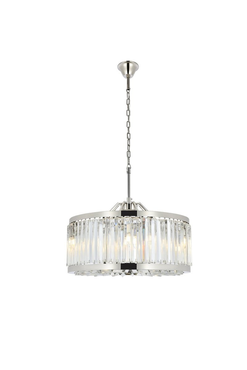 Elegant Lighting - 1203D28PN/RC - Eight Light Chandelier - Chelsea - Polished Nickel