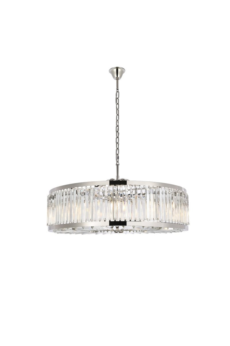 Elegant Lighting - 1203G43PN/RC - Ten Light Chandelier - Chelsea - Polished Nickel