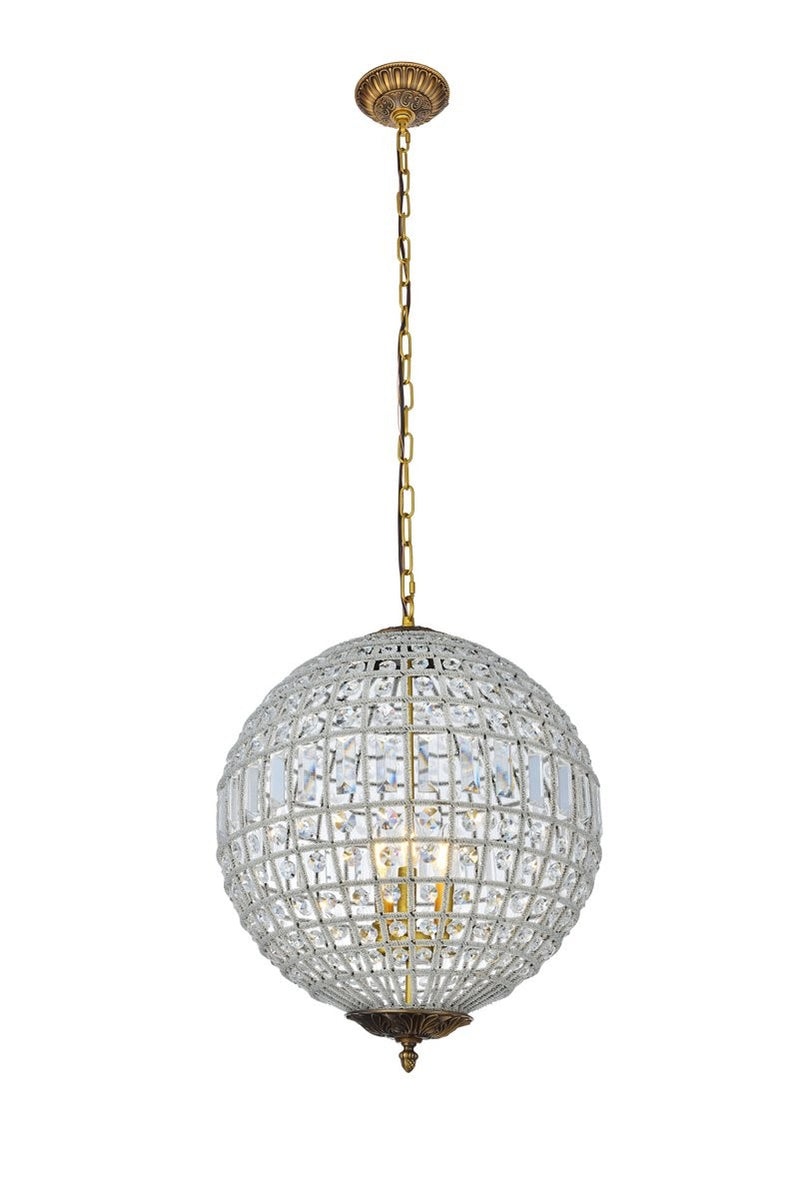 Elegant Lighting - 1205D18FG/RC - Three Light Pendant - Olivia - French Gold