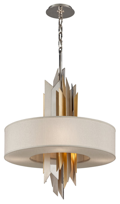 Corbett Lighting - 207-46 - Six Light Pendant - Modernist - Pol Ss W Silver/Gold Leaf