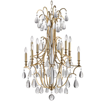 Hudson Valley - 9329-AGB - 12 Light Chandelier - Crawford - Aged Brass