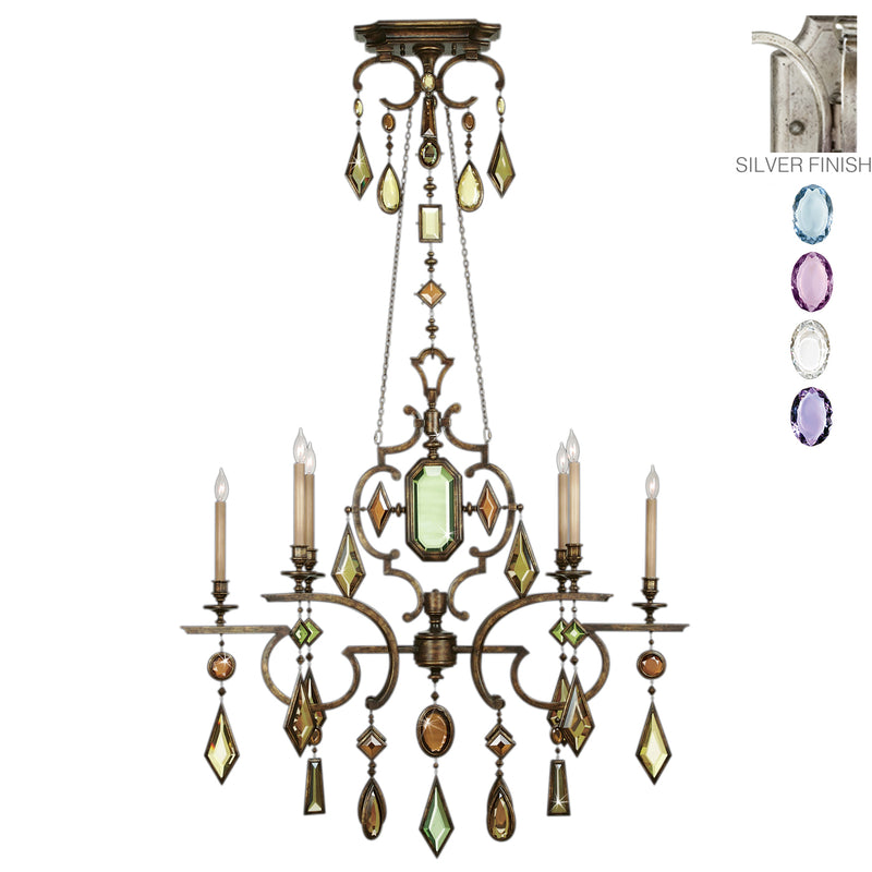 Fine Art - 725940-1ST - Six Light Chandelier - Encased Gems - Silver