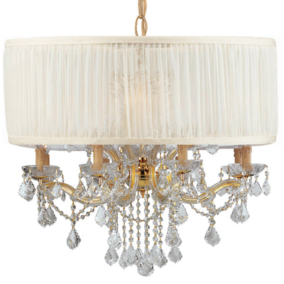 Crystorama - 4489-GD-SAW-CLM - 12 Light Chandelier - Brentwood - Gold